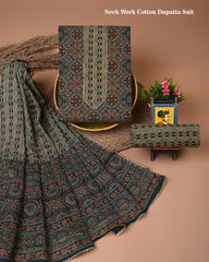 PREMIUM GOTA PATTI COTTON SUIT SET WITH COTTON DUPATTA(BFCOTGH67)