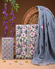 PREMIUM GOTA PATTI COTTON SUIT SET WITH CHIFFON DUPATTA(BSCOTGC38)