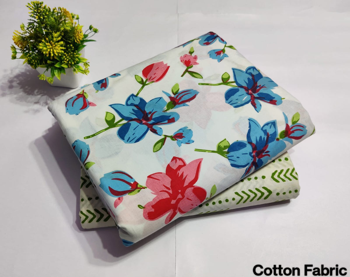 Premium Hand Block Printed Cotton Suit Top And Bottom Set (BFTB28)