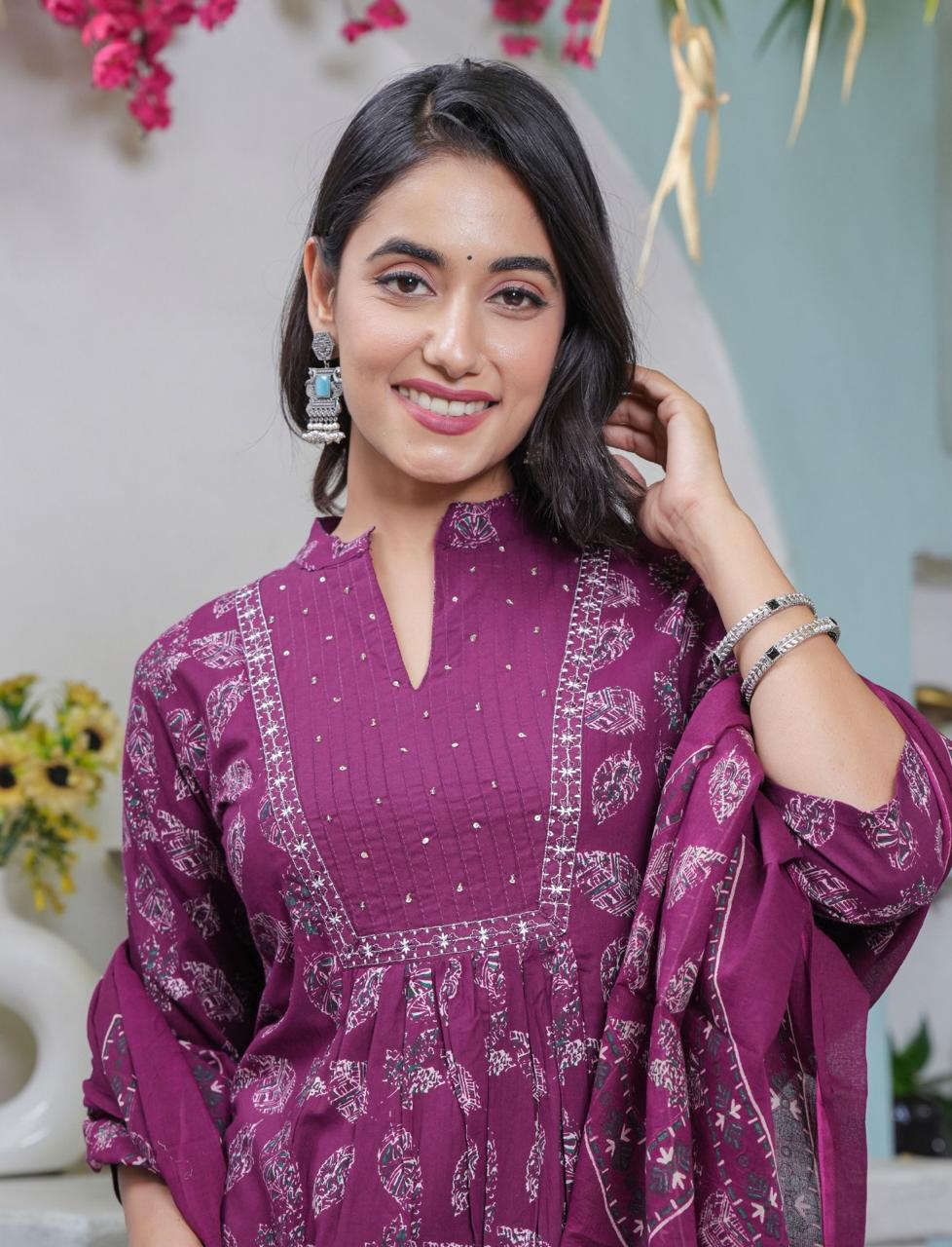 *New lounch *

*White Love.......*

*This A-line pant set is perfect for the summer season with its vibrant floral print and confident  , the included matching dupatta completes the look and adds an extra touch of style.*