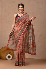 New Designer Hand Block Print Chanderi Silk Saree(BFCS15)
