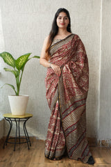 New Designer Hand Block Print Chanderi Silk Saree(BFCS28)