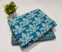 Premium Hand Block Printed Cotton Suit Top And Bottom Set (BFTB106)