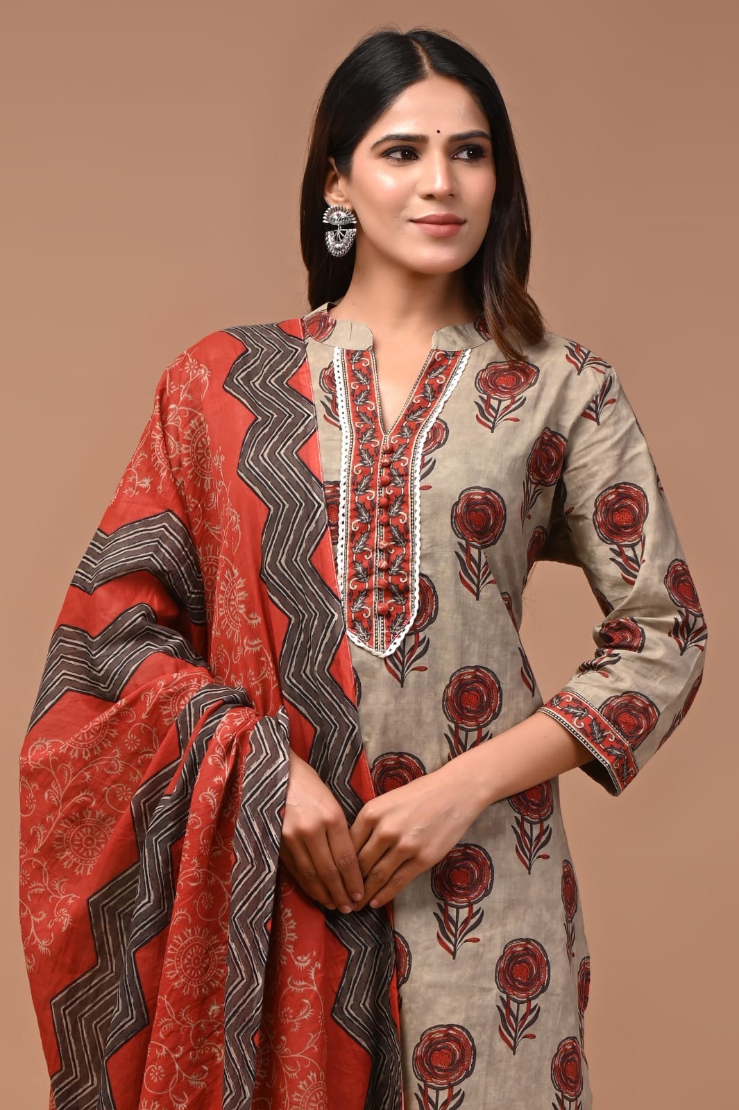 *All New Exclusive Collection of Hand Block Printed "Stitched" Cotton Suits With Cotton Dupatta in Beautiful Colours*