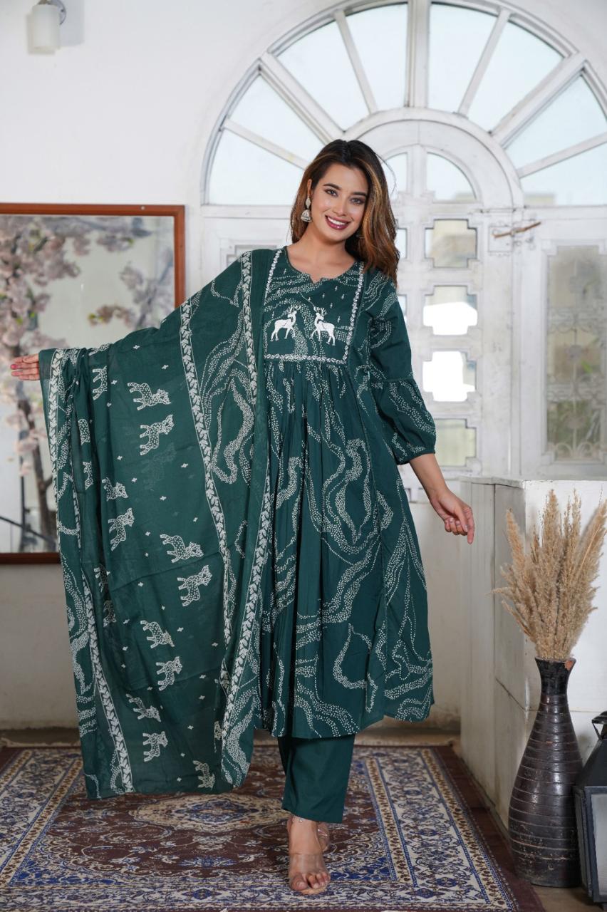 *New lounch *

*White Love.......*

*This A-line pant set is perfect for the summer season with its vibrant floral print and confident  , the included matching dupatta completes the look and adds an extra touch of style.*