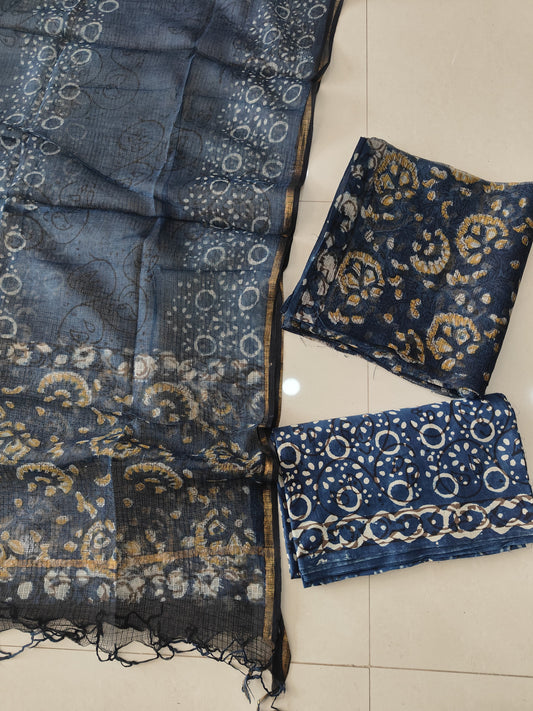 Premium Sanganeri Printed kota Suit With Kota Doria Duppta