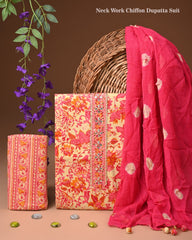 PREMIUM GOTA PATTI COTTON SUIT SET WITH CHIFFON DUPATTA(BSCOTGC44)