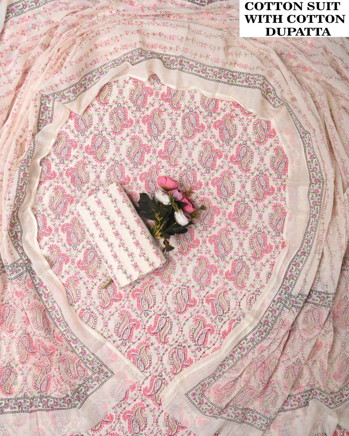 Exclusive Hand Block Cotton Suit With Cotton Dupatta