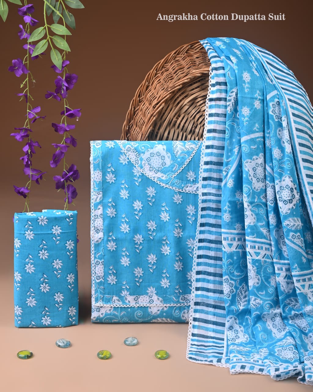 PREMIUM GOTA PATTI COTTON SUIT SET WITH COTTON DUPATTA(BFCOTGH103)