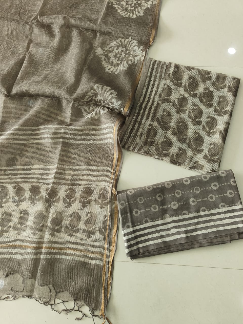 Premium Sanganeri Printed kota Suit With Kota Doria Duppta