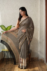 New Designer Hand Block Print Chanderi Silk Saree(BFCS27)