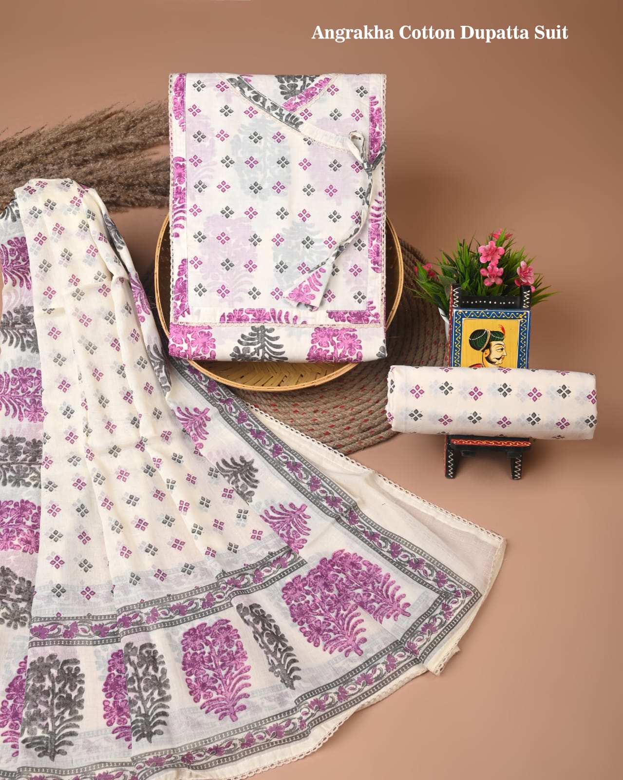 PREMIUM GOTA PATTI COTTON SUIT SET WITH COTTON DUPATTA(BFCOTGP42)