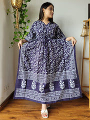 Hand Block Printed  Cotton KAFTANS in Multiple Colors