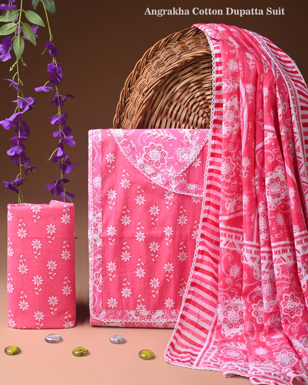 PREMIUM GOTA PATTI COTTON SUIT SET WITH COTTON DUPATTA(BFCOTGH49)