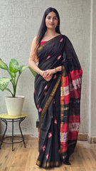 New Designer Hand Block Print Maheshwari Silk Saree (BFMSARE35)