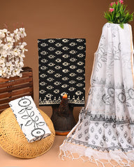 Premium Sanganeri Printed Cotton Suit With Kota Doria Dupatta