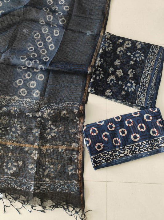 Premium Sanganeri Printed kota Suit With Kota Doria Duppta