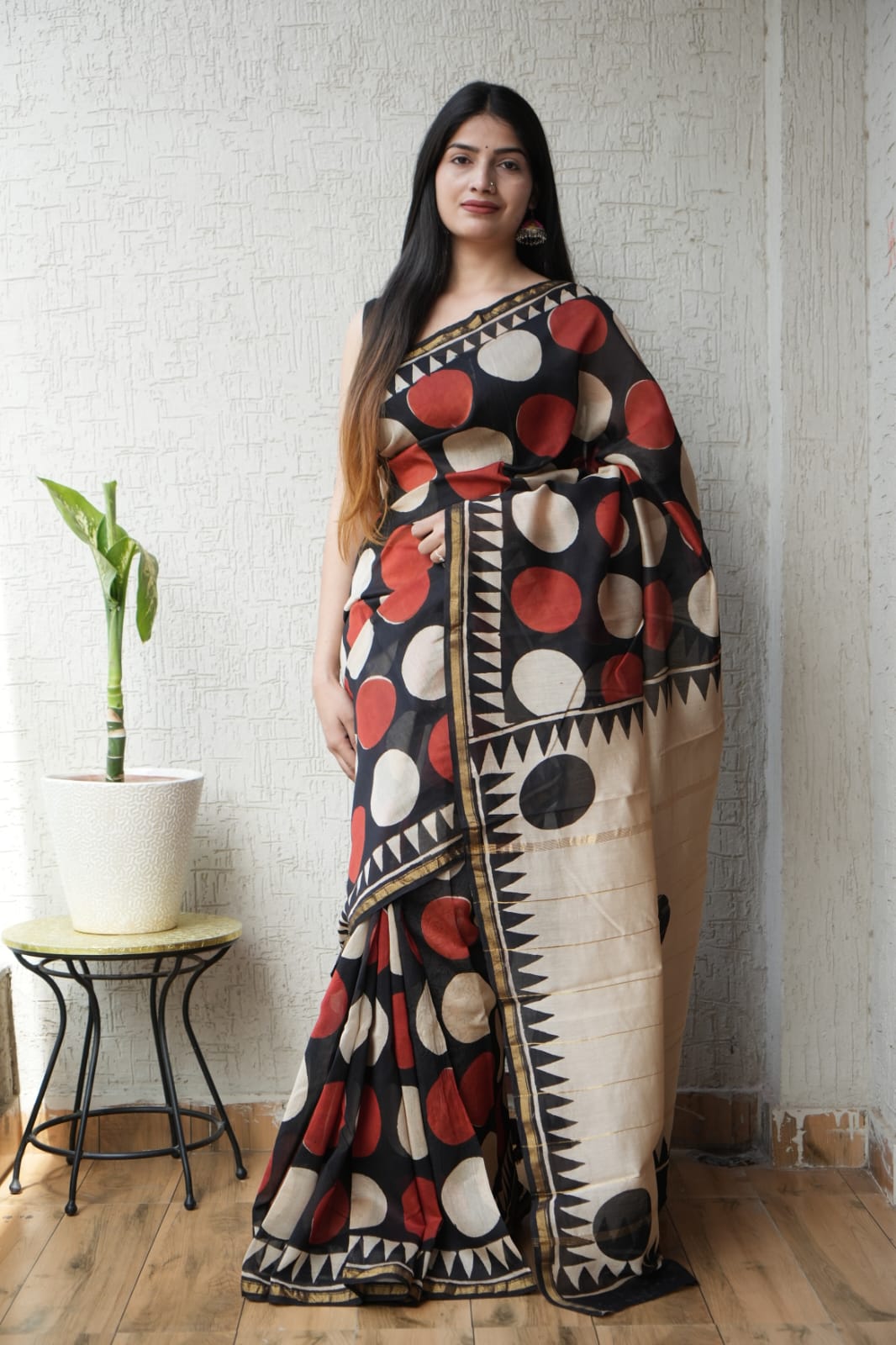 New Designer Hand Block Print Chanderi Silk Saree(BFCS81)