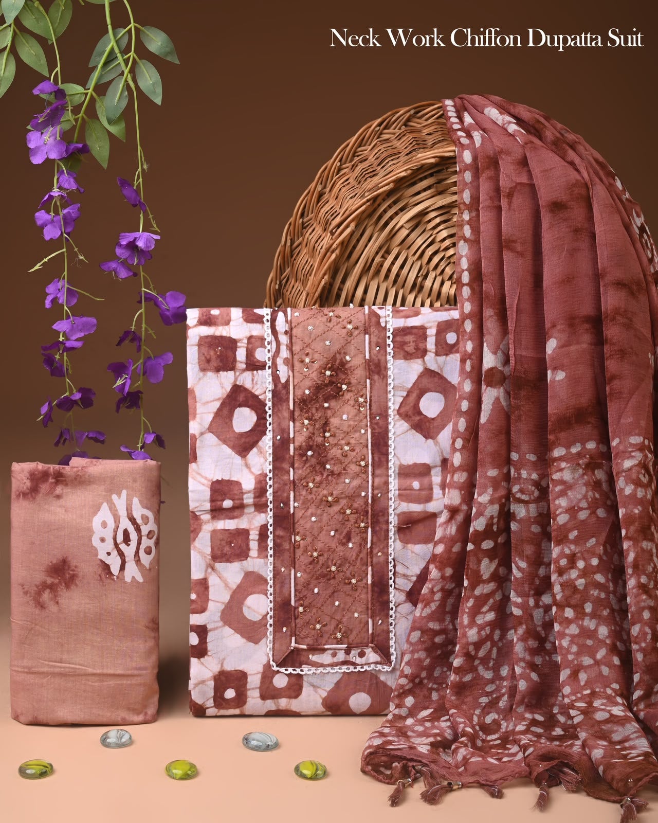 PREMIUM GOTA PATTI COTTON SUIT SET WITH CHIFFON DUPATTA