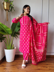 New Exclusive Collection of Hand Block Printed Stitched Cotton Suits With Cotton Dupatta in Beautiful Colours (BFSCS32)