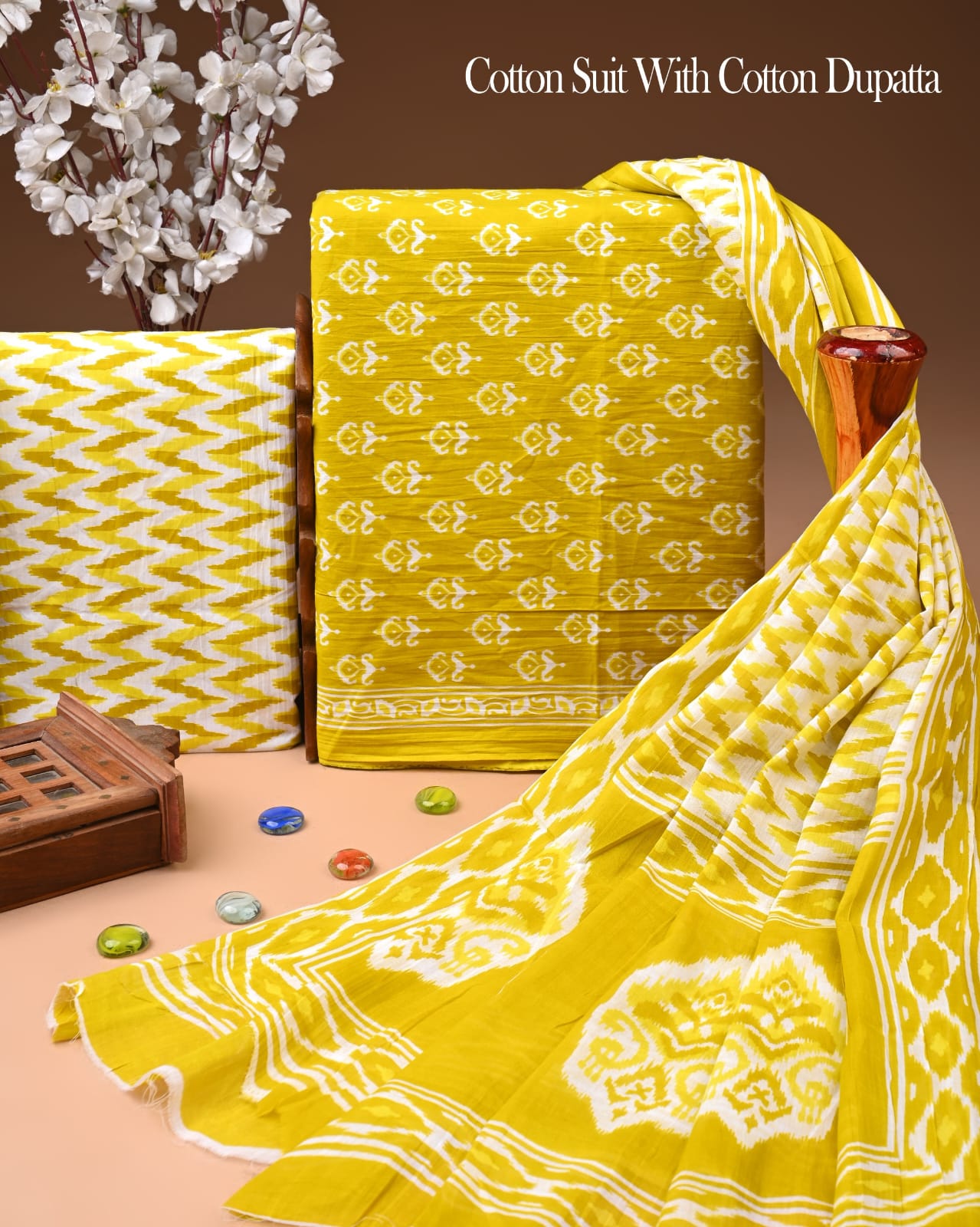 Exclusive Hand Block Cotton Suit With Cotton Dupatta