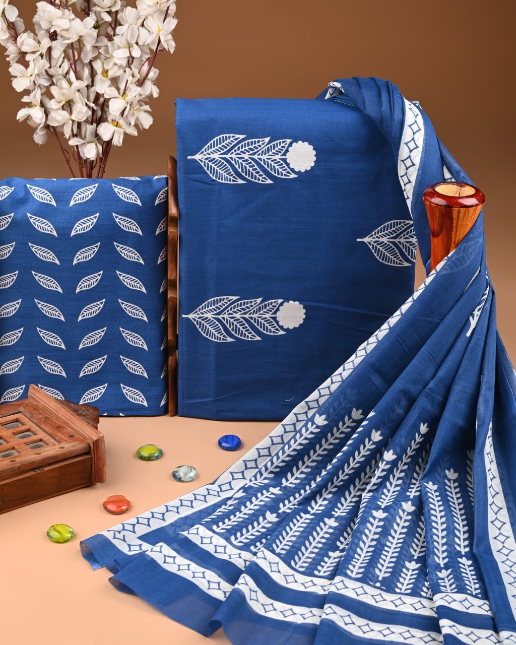 Exclusive Hand Block Cotton Suit With Cotton Dupatta