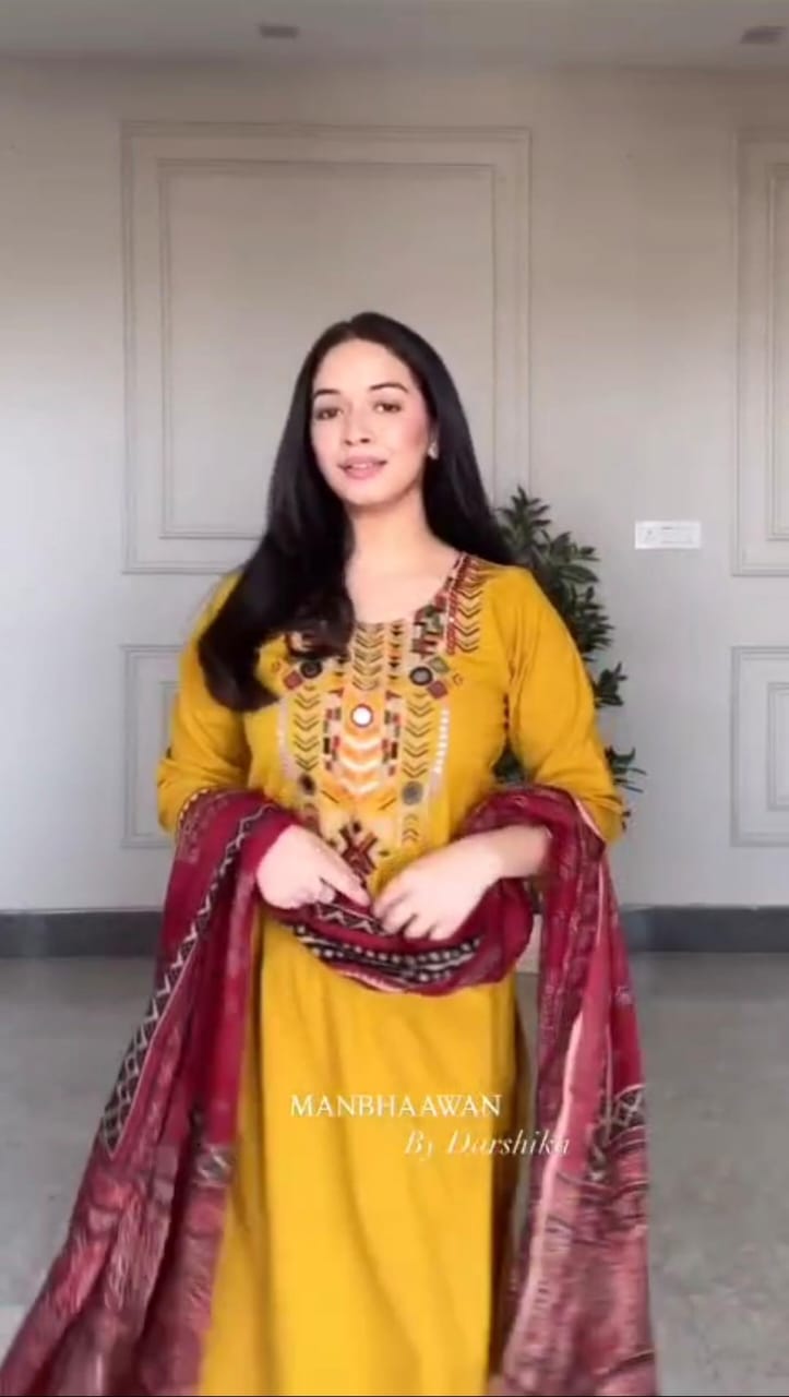 *NEW COLLECTION LOUNCH *

*Pure fine Cotton fabric   heavy embroidery  Kurti with Pant with cotton 100-100 Dupatta*