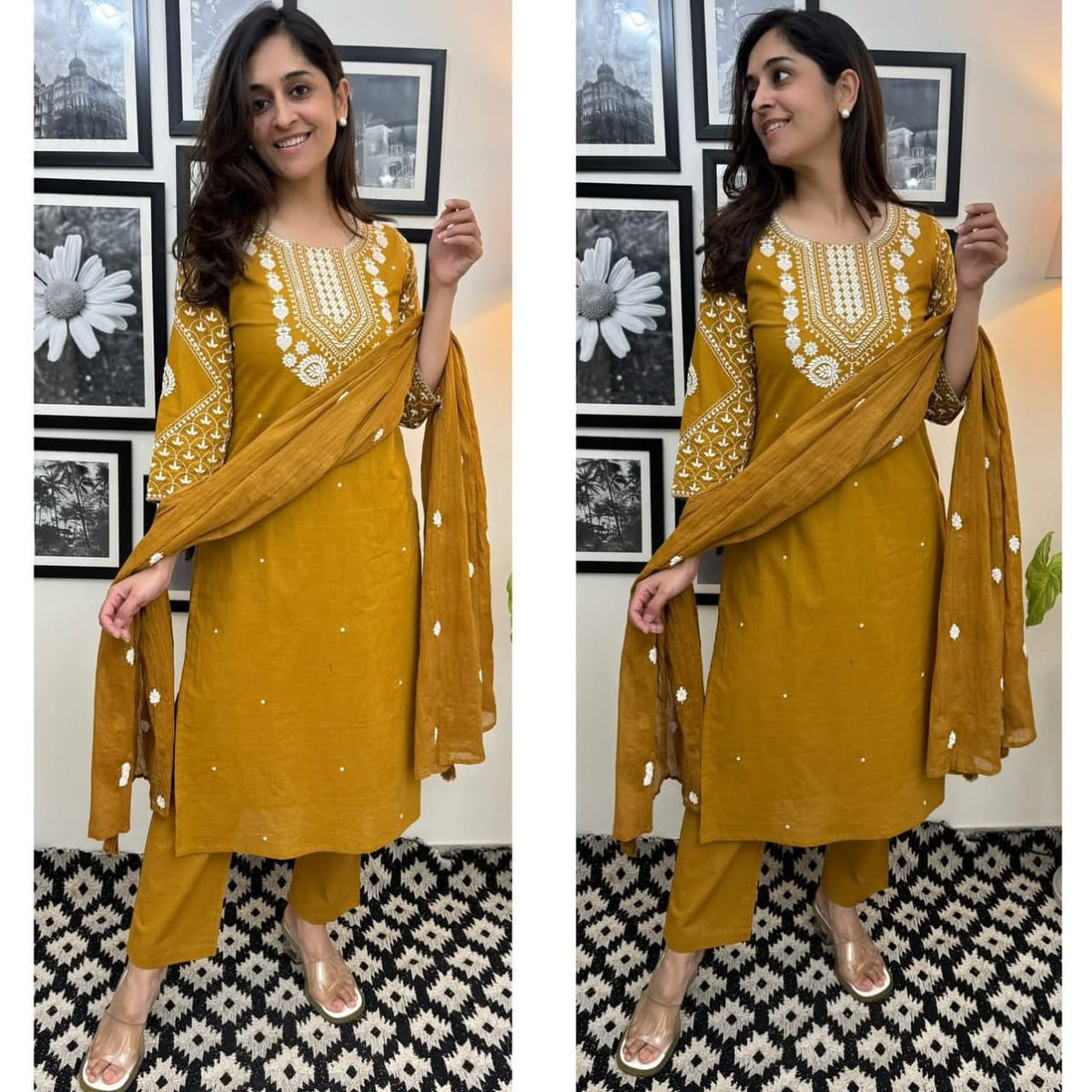 *Introducing the latest addition to our fashion collection the strength kurta Style made from high-quality cotton, embellished with exquisite embroidery  work on neck line and paired with matching pant.*