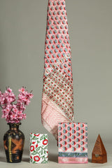 Premium Hand Block Printed Maheshwari Silk Suit(BFMAH51)