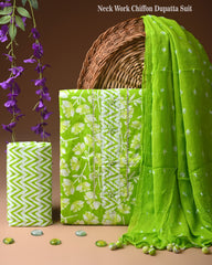 PREMIUM GOTA PATTI COTTON SUIT SET WITH CHIFFON DUPATTA(BSCOTGC16)