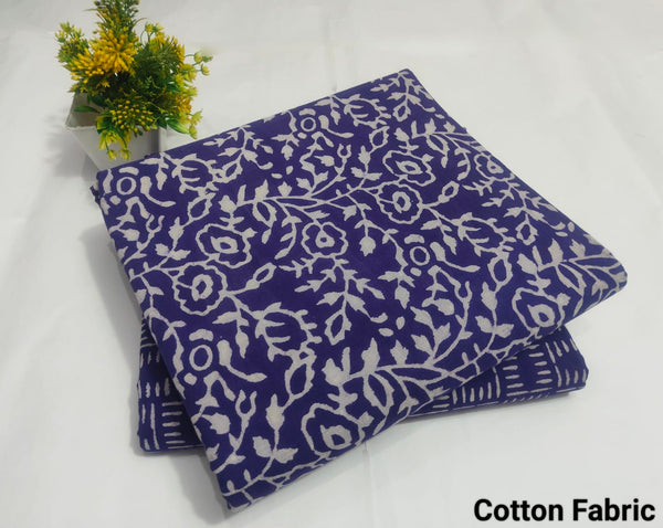 Indigo White Floral Cotton Fabric (BFTB119)