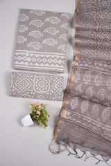 Premium Sanganeri Printed Cotton Suit With Kota Doria Duppta(BFCOTKD32)