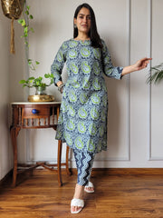 New Exclusive Hand  block printed Stitched Cotton  Kurtis with Pant