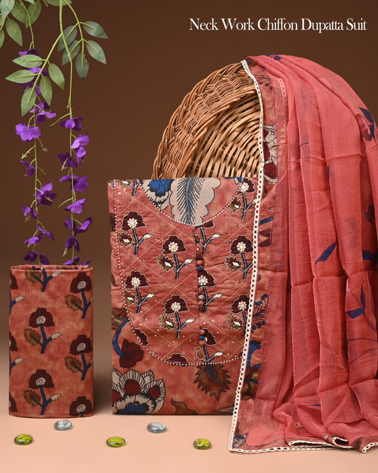 PREMIUM GOTA PATTI COTTON SUIT SET WITH CHIFFON DUPATTA