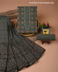 PREMIUM GOTA PATTI COTTON SUIT SET WITH COTTON DUPATTA(BFCOTGH82)