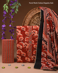PREMIUM GOTA PATTI COTTON SUIT SET WITH COTTON DUPATTA(BFCOTGH86)