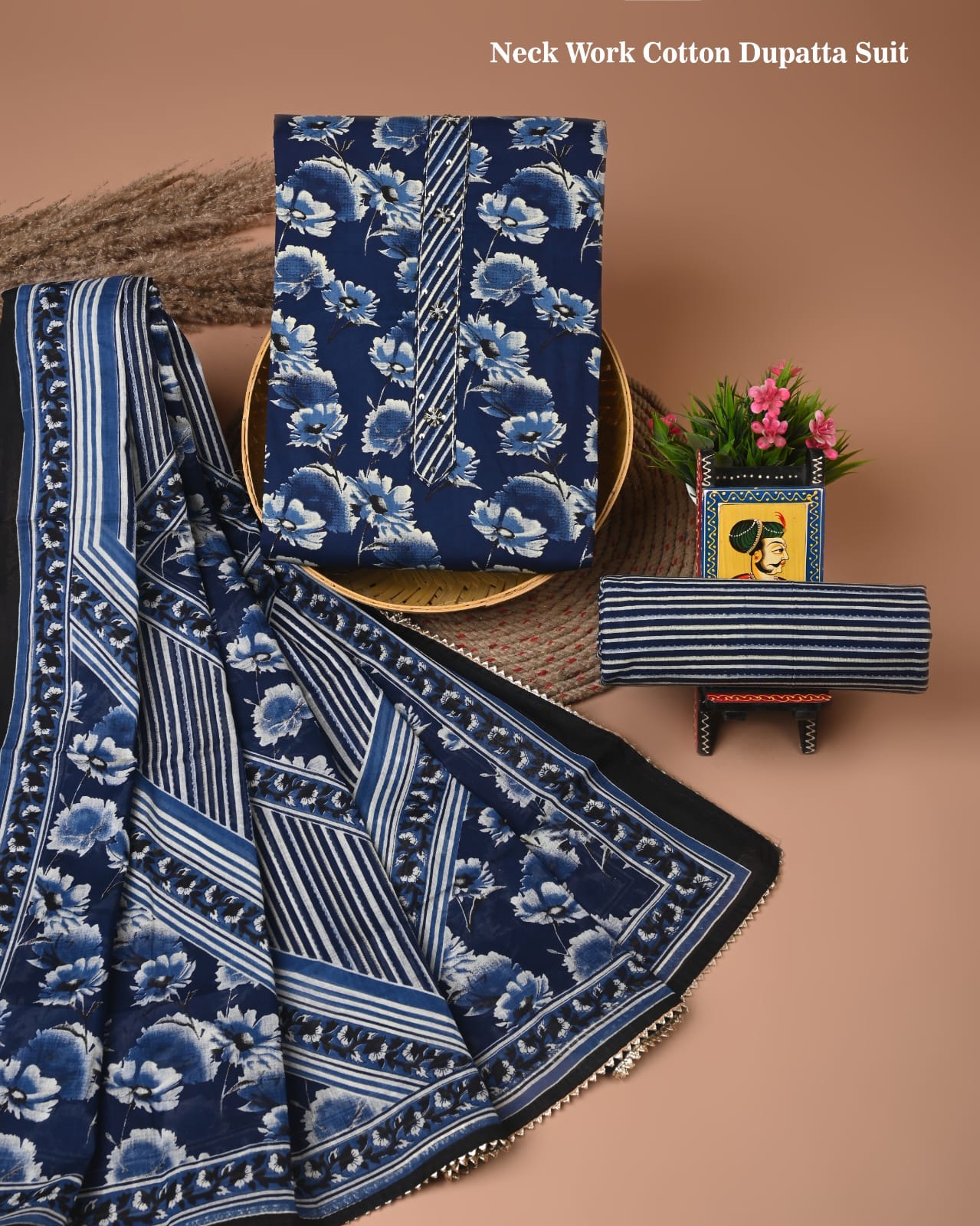 PREMIUM GOTA PATTI COTTON SUIT SET WITH COTTON DUPATTA(BFCOTGP11)