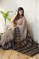 New Designer Hand Block Print Chanderi Silk Saree(BFCS31)