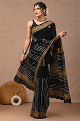 Traditional Authentic Hand Block Printed Pure Organic Cotton Sarees With matching Blouse