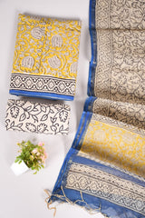 Premium Sanganeri Printed Cotton Suit With Kota Doria Duppta(BFCOTKD01)