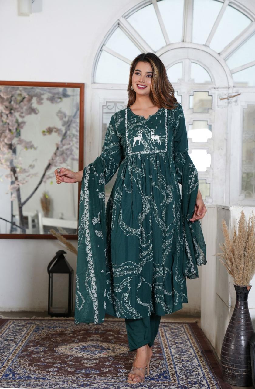 *New lounch *

*White Love.......*

*This A-line pant set is perfect for the summer season with its vibrant floral print and confident  , the included matching dupatta completes the look and adds an extra touch of style.*