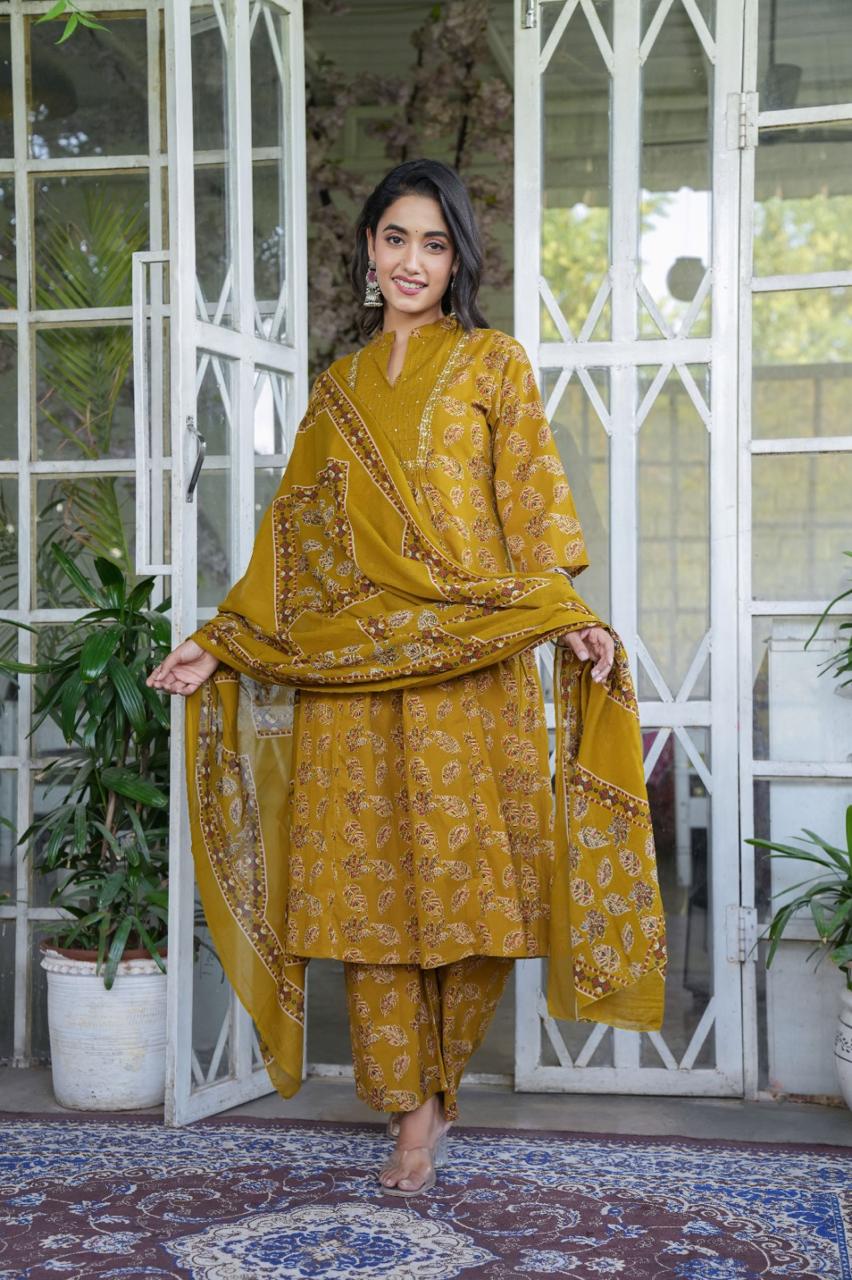 *New lounch *

*White Love.......*

*This A-line pant set is perfect for the summer season with its vibrant floral print and confident  , the included matching dupatta completes the look and adds an extra touch of style.*