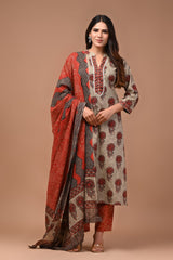 *All New Exclusive Collection of Hand Block Printed "Stitched" Cotton Suits With Cotton Dupatta in Beautiful Colours*