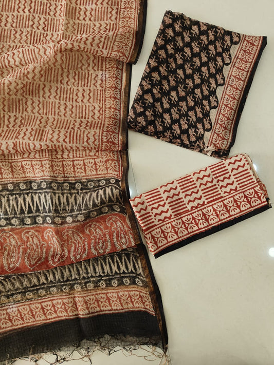 Premium Sanganeri Printed kota Suit With Kota Doria Duppta