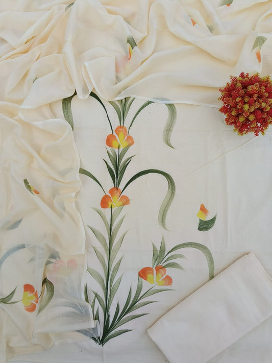 Exclusive Hand Block Cotton Suit With Cotton Dupatta(BFCOT71)