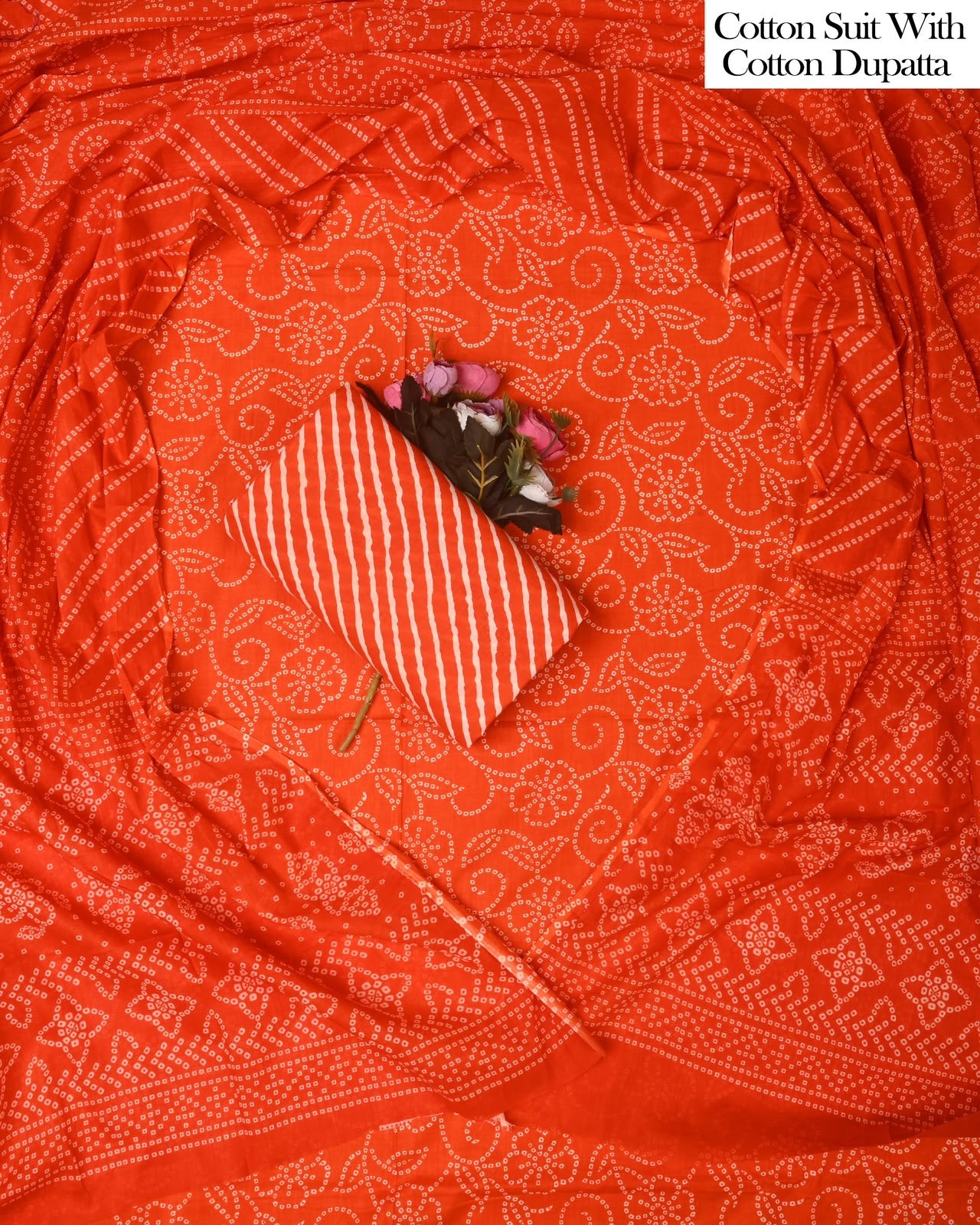 Exclusive Hand Block Cotton Suit With Cotton Dupatta(BFCOT145)