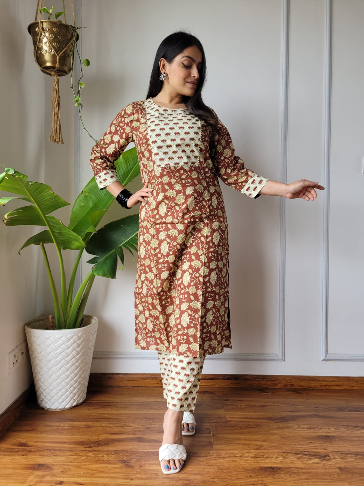 New Exclusive Hand  block printed Stitched Cotton  Kurtis with Pant