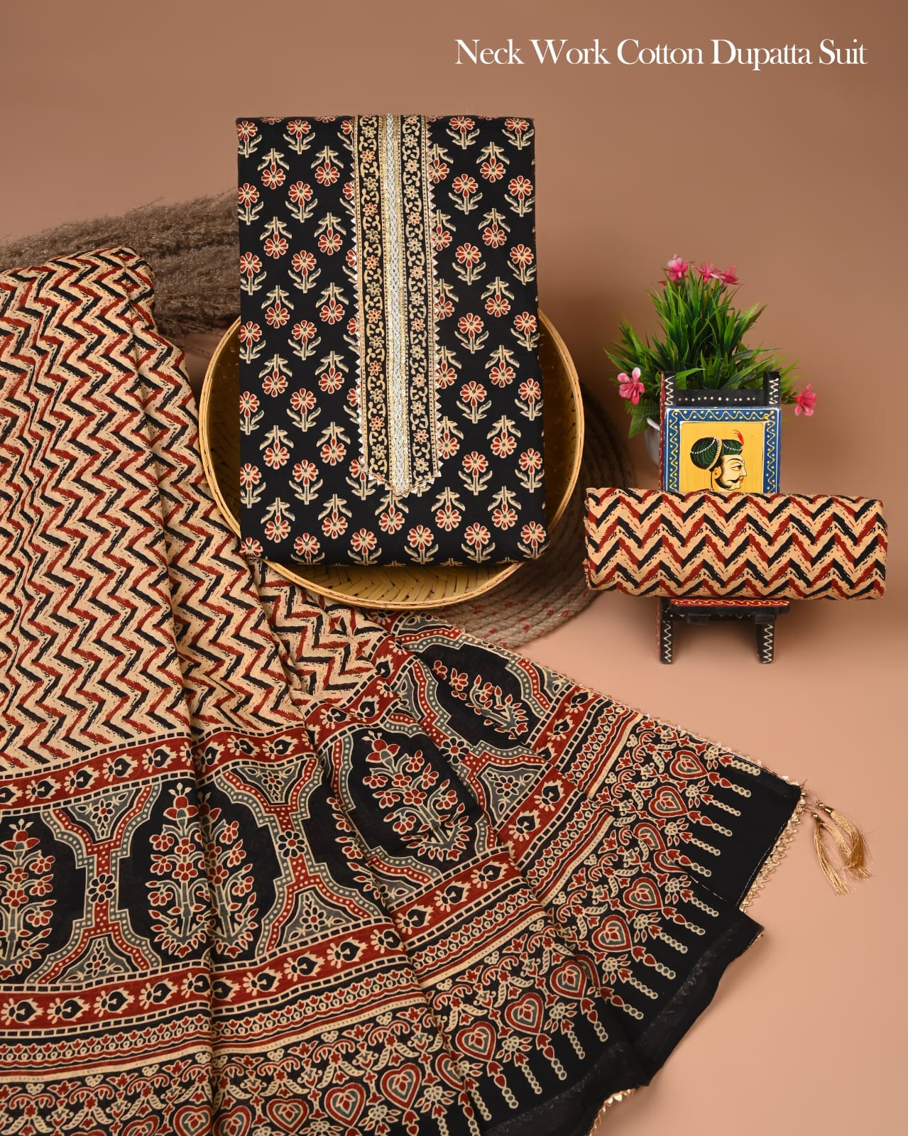 PREMIUM GOTA PATTI COTTON SUIT SET WITH COTTON DUPATTA(BFCOTGP34)