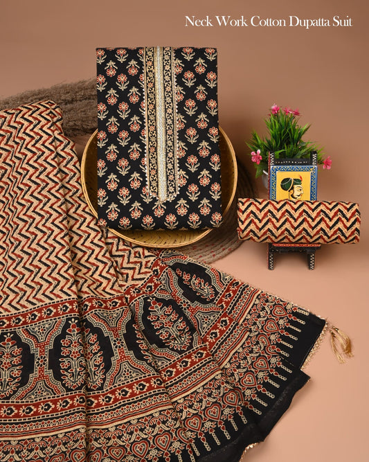 PREMIUM GOTA PATTI COTTON SUIT SET WITH COTTON DUPATTA(BFCOTGP34)
