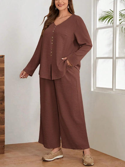 Brown Cotton Flex Co-Ord Set for Women | Casual Kurta Pant Set